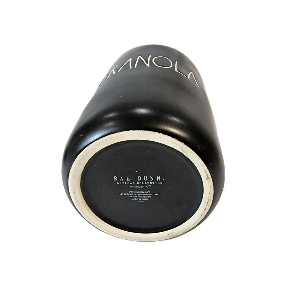 RAE DUNN Artisan Collection By Magenta Black Ceramic GRANOLA Canister 8.5 In